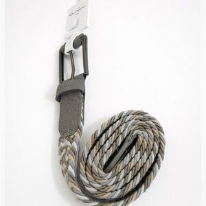 NEW Robert Graham Jacob Braided Woven Stretch-Tan, Brown Belt SZ 36